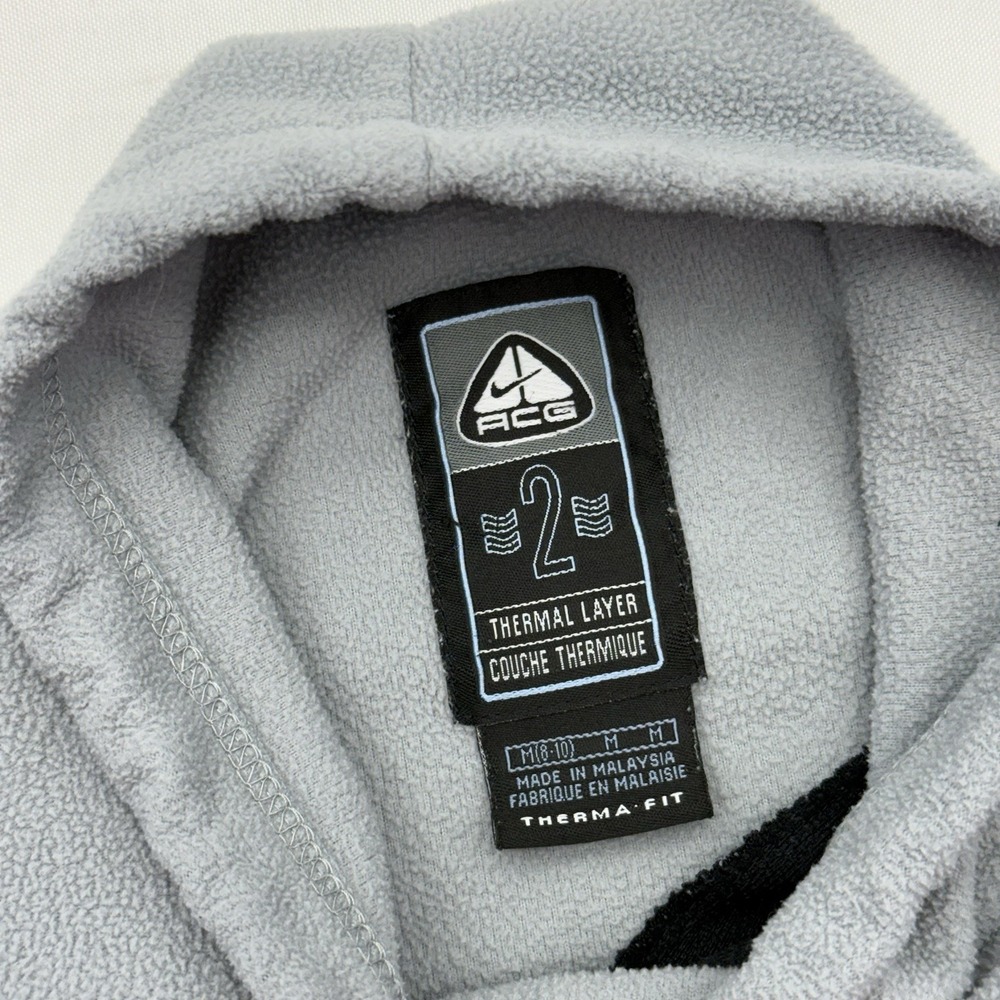 Nike ACG Thermal‎ Layer 2 Fleece Sweatshirt Womens Medium Pullover Pocket Gray - Picture 6 of 10
